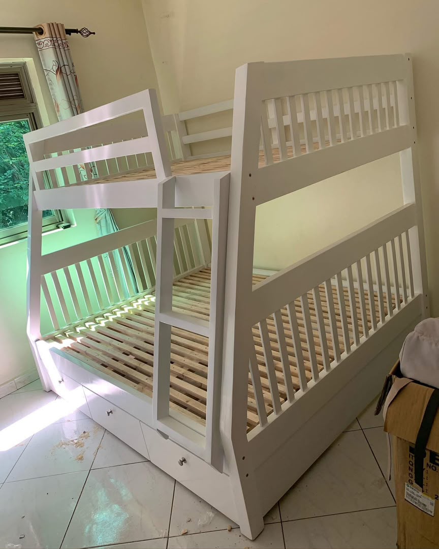Bunk Bed with Ladder #2 - HK Furniture Bedroom Collection, Kampala Uganda