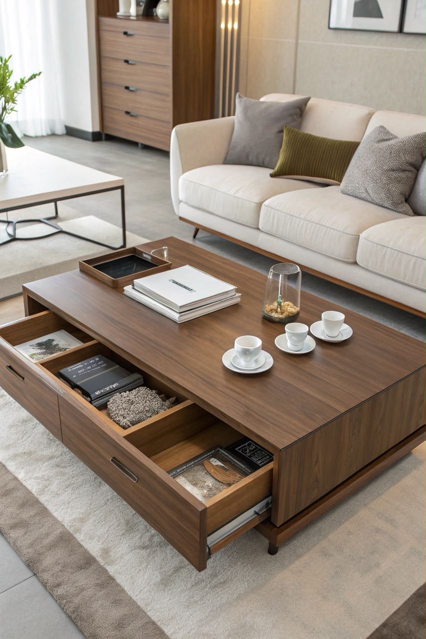 Rattan Coffee Table - HK Furniture Center Tables Collection, Kampala Uganda