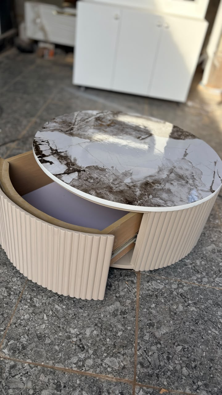 Marble & Gold Coffee Table #3 - HK Furniture Center Tables Collection, Kampala Uganda