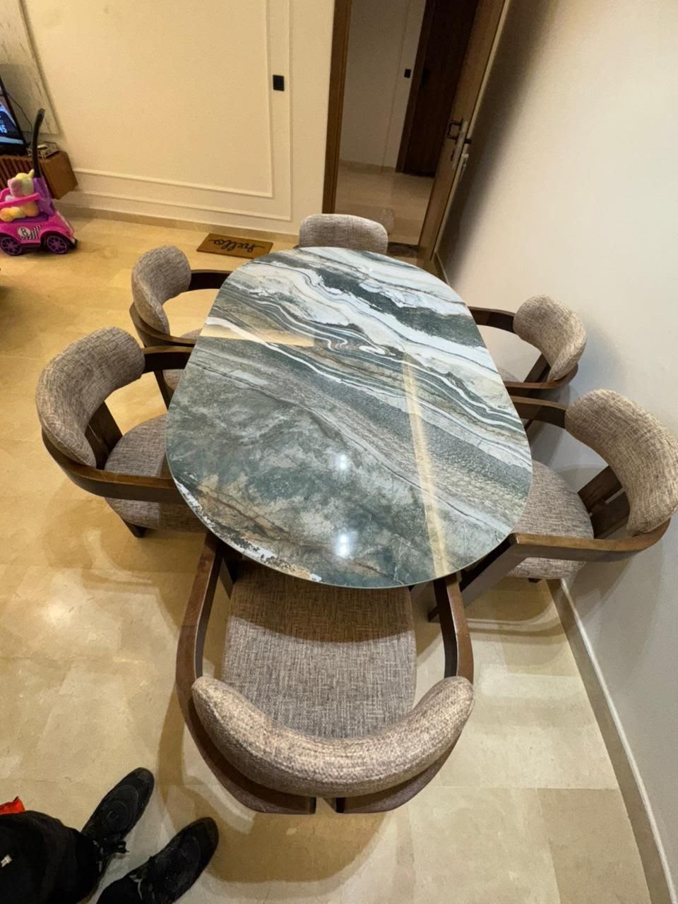 Round Marble Coffee Table #5 - HK Furniture Center Tables Collection, Kampala Uganda
