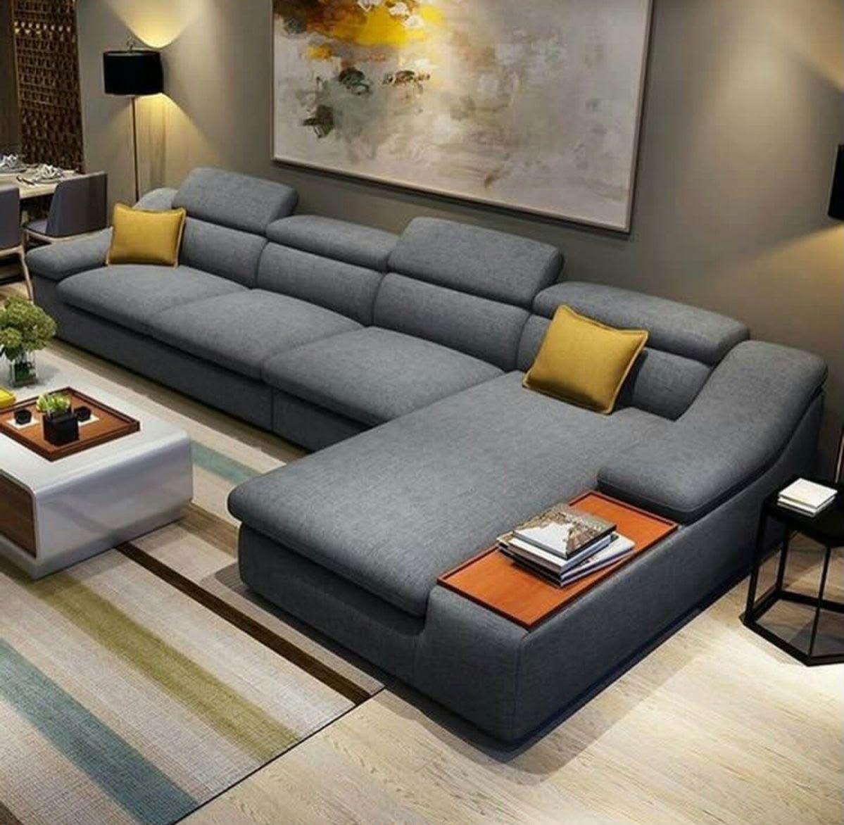 Modern L-Shaped Sofa Set #4 - HK Furniture Living Room Collection, Kampala Uganda